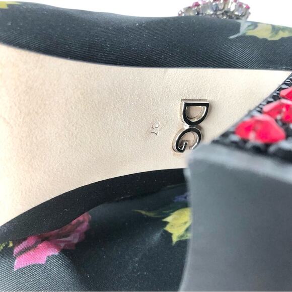 NIB Dolce & Gabbana Crystal Embellished Floral Maryjane Sock Boots 37 - Picture 9 of 11